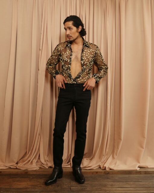 The Golden Glitter Leaf Print. - Image 3
