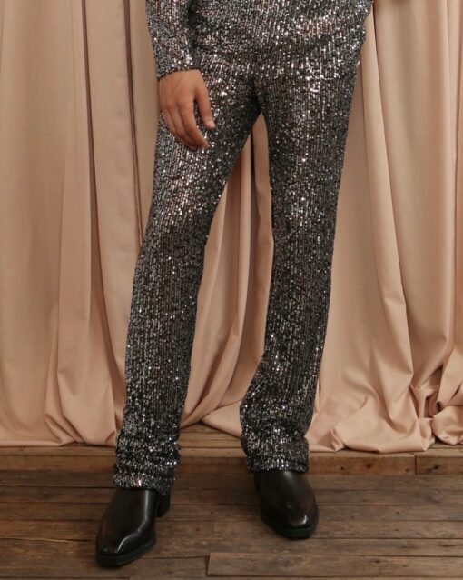 Grey sequin embroidery (PANTS) - Image 2