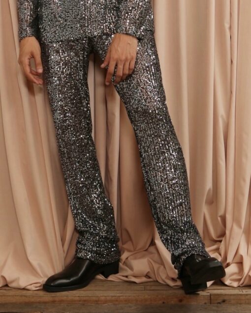 Grey sequin embroidery (PANTS) - Image 4