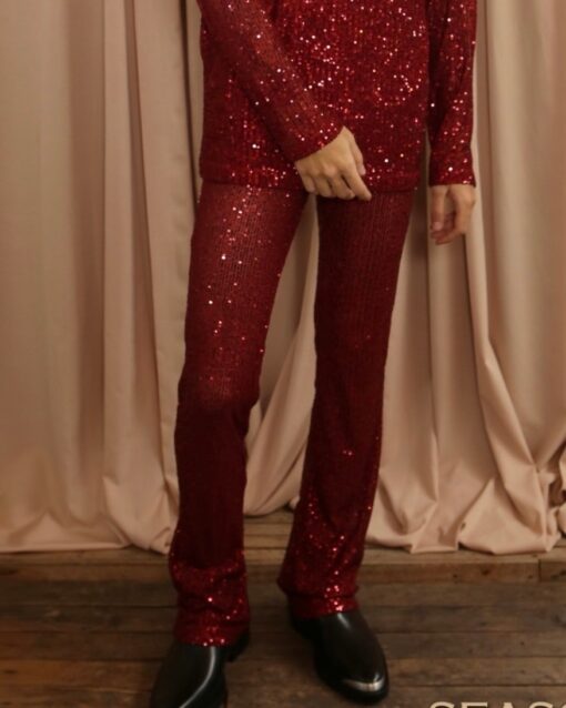 Red sequin embroidery (PANTS)